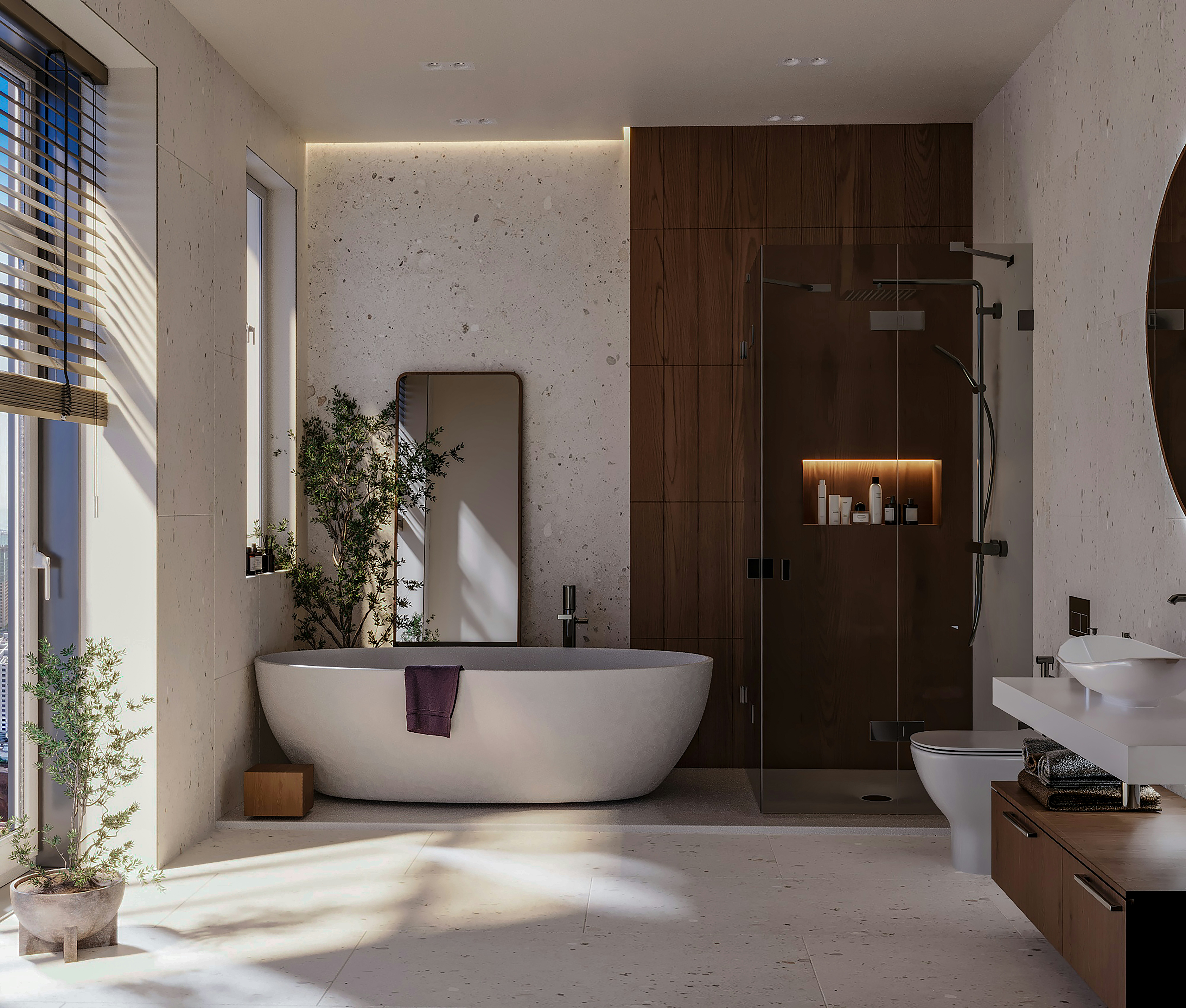 Contemporary renovated bathroom