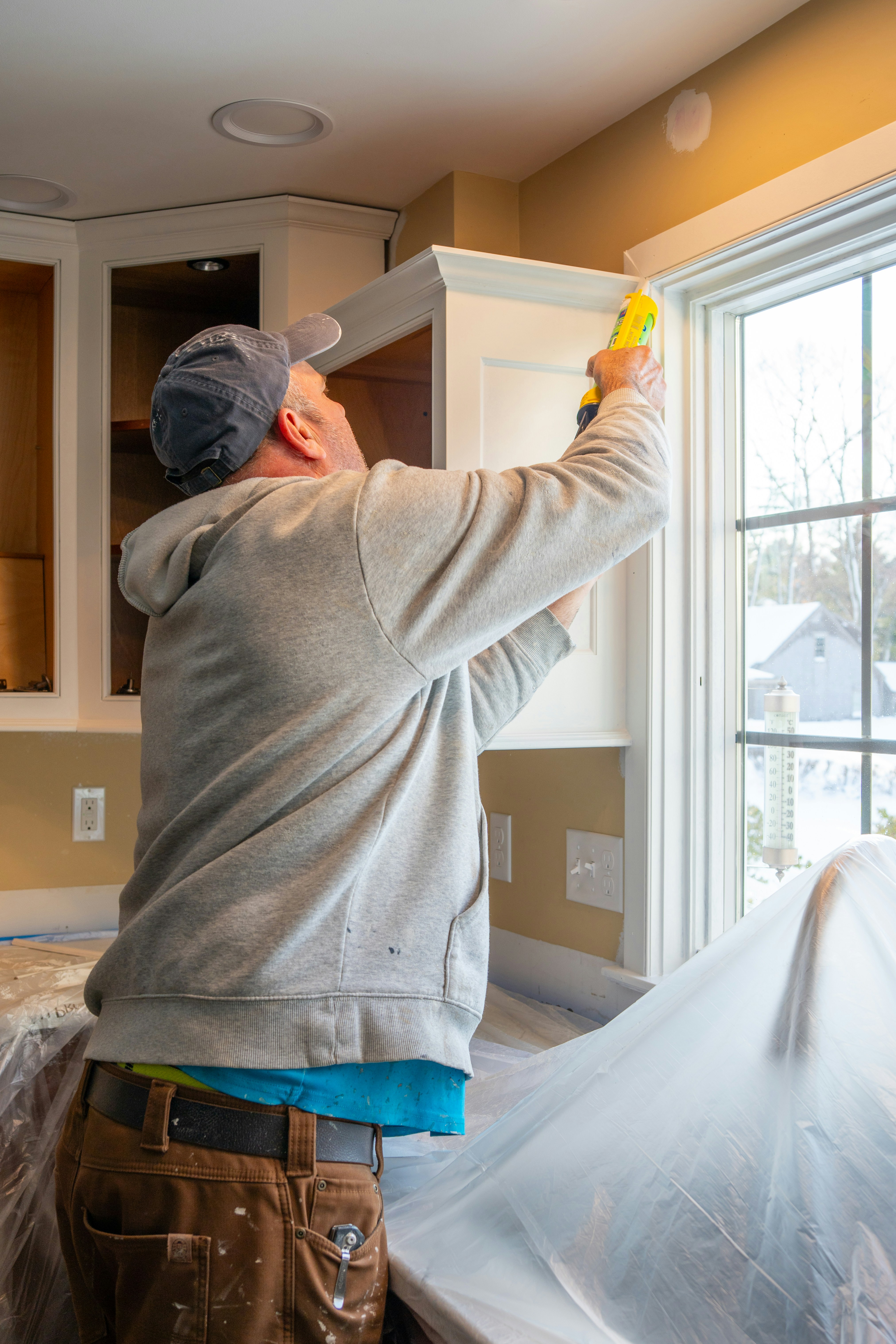 Craftsperson working on a residential renovation